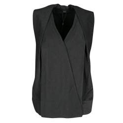 Alexander Wang Grey Stingray Pattern Draped Detail Top M