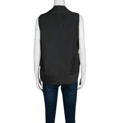 Alexander Wang Grey Stingray Pattern Draped Detail Top M