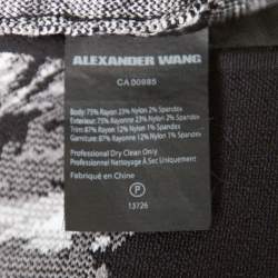 Pre Owned فستان بوديكون تي باي أليكساندر وانغ أسود جاكار مطبوع بلا أكمام S