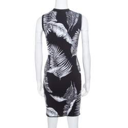 Pre Owned فستان بوديكون تي باي أليكساندر وانغ أسود جاكار مطبوع بلا أكمام S