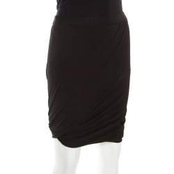 T by Alexander Wang Black Stretch Draped Mini Skirt L