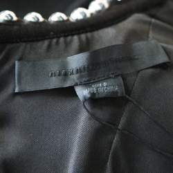 Pre Owned Alexander Wang Black Embellished Trim Peplum Shift Dress M