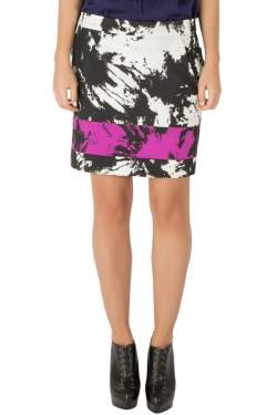 Alexander Wang Multicolor Abstract Print Grosgrain Detail Mini Skirt S