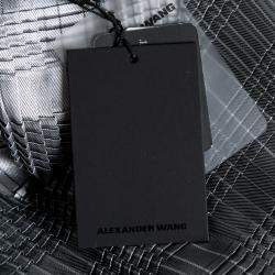 Alexander Wang Erosion Grey Pleated Satin Raw Edged Sheath Dress S