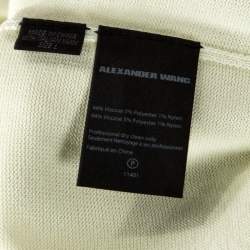 Alexander Wang Highlighter Yellow Knit Sheer Paneled Pullover L