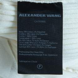 Alexander Wang Off-White Cotton knit Sheer Overlay Top L