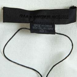 Alexander Wang Off-White Cotton knit Sheer Overlay Top L