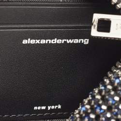 Alexander Wang Dark Blue/Black Crystals and Leather Medium Heiress Pouch Bag