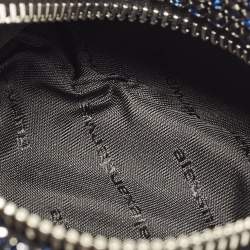 Alexander Wang Dark Blue/Black Crystals and Leather Medium Heiress Pouch Bag