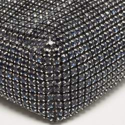 Alexander Wang Dark Blue/Black Crystals and Leather Medium Heiress Pouch Bag