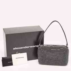 Alexander Wang Dark Blue/Black Crystals and Leather Medium Heiress Pouch Bag