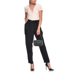 Alexander Wang Dark Blue/Black Crystals and Leather Medium Heiress Pouch Bag