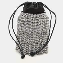 Alexander Wang Black Satin Crystal Embellished Bucket Bag