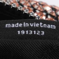 Pre Owned Alexander Wang Orange Crystal Embellished Mesh Medium Heiress Pouch