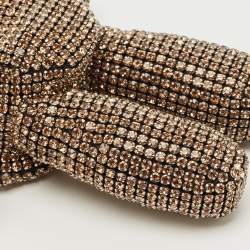 Pre Owned حقيبة كلتش ألكسندر وانغ مرصعة بالكريستال الذهبي بايريس بوكلت معصم