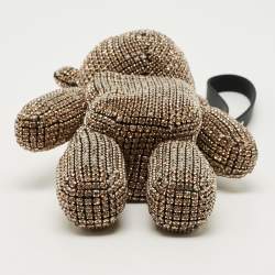 Pre Owned حقيبة كلتش ألكسندر وانغ مرصعة بالكريستال الذهبي بايريس بوكلت معصم