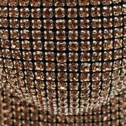 Pre Owned حقيبة كلتش ألكسندر وانغ مرصعة بالكريستال الذهبي بايريس بوكلت معصم