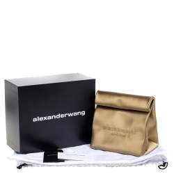 Alexander Wang Khaki Satin Foldover Clutch 