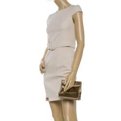Alexander Wang Khaki Satin Foldover Clutch 