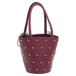 Pre Owned حقيبة اليكساندر وانغ باكيت روكسي صغيرة مرصعة جلد عنابي 