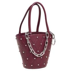 Pre Owned حقيبة اليكساندر وانغ باكيت روكسي صغيرة مرصعة جلد عنابي 