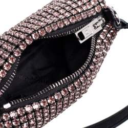 Alexander Wang Pink Crystal Embellished Mesh Heiress Pouch Bag