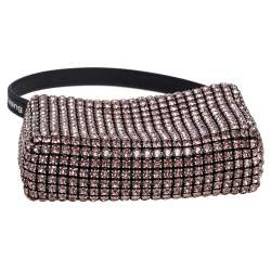 Alexander Wang Pink Crystal Embellished Mesh Heiress Pouch Bag