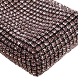 Alexander Wang Pink Crystal Embellished Mesh Heiress Pouch Bag