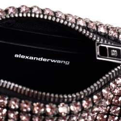 Alexander Wang Pink Crystal Embellished Mesh Heiress Pouch Bag