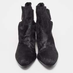 Alexander Wang Black Calf Hair Ankle Length Boots Size 36