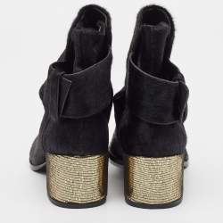 Alexander Wang Black Calf Hair Ankle Length Boots Size 36