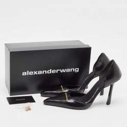 Alexander Wang Black Leather Viola D'orsay Pumps Size 38.5