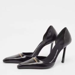 Alexander Wang Black Leather Viola D'orsay Pumps Size 38.5