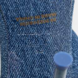 مملوكة مسبقًا Alexander Wang Blue Denim Julie Slide Sandals Size 39