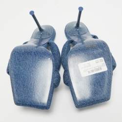 مملوكة مسبقًا Alexander Wang Blue Denim Julie Slide Sandals Size 39