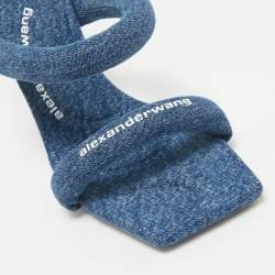 مملوكة مسبقًا Alexander Wang Blue Denim Julie Slide Sandals Size 39