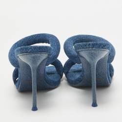 مملوكة مسبقًا Alexander Wang Blue Denim Julie Slide Sandals Size 39