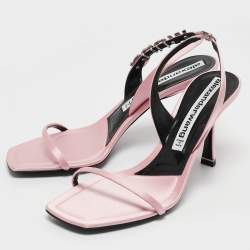 Alexander Wang Pink Satin Ivy Slingback Sandals Size 39