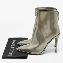 Alexander Wang Black Canvas Pointed Toe Ankle Boots Size 39