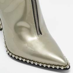 Alexander Wang Black Canvas Pointed Toe Ankle Boots Size 39