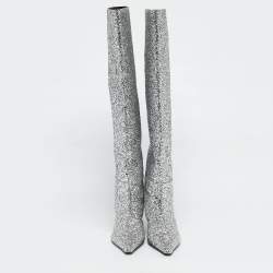 Alexander Wang Silver Glitter Viola Knee Length Boots Size 36