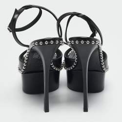 Alexander Wang Black Leather Nova Platform Sandals Size 40