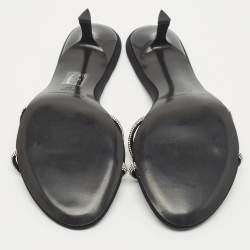 Alexander Wang Black Suede Crystal Embellished Dahlia Slide Sandals Size 37