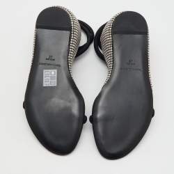 Alexander Wang Dahlia Black Satin Crystal Ankle Strap Wedge Sandals Size 37