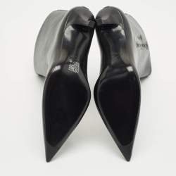 Pre Owned Alexander Wang Black Leather Delphine Pointed Toe Mid Calf Boots Size 39