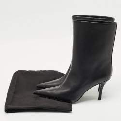 Pre Owned Alexander Wang Black Leather Delphine Pointed Toe Mid Calf Boots Size 39