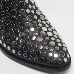 مملوكة مسبقًا بوت ألكسندر وانغ كوري جلد أسود مرصع طول الكاحل مقاس 36.5