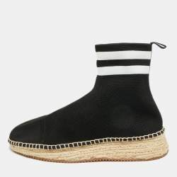 Pre Owned Alexander Wang Dylan Size 40 Black Knit Fabric sock Espadrille High Top Sneakers