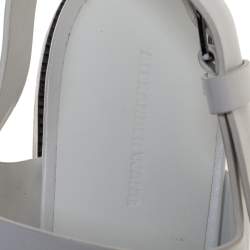 Alexander Wang White Leather Slingback Flat Sandals Size 38
