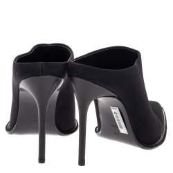 Pre Owned حذاء سلايد أليكساندر وانغ ايري ديامانت نايلون أسود مقاس 38